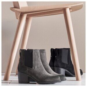 Sam Edelman • Hanley Suede Chelsea Boot grey leather ankle block heeled